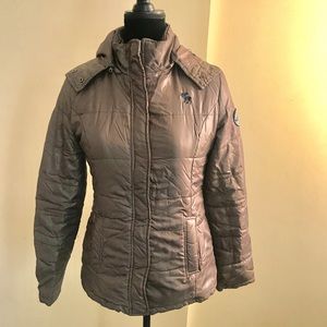 Females Abercrombie & Fitch brown puff coat